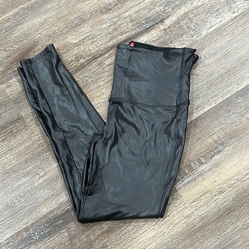 Spanx faux leather leggings black 1X